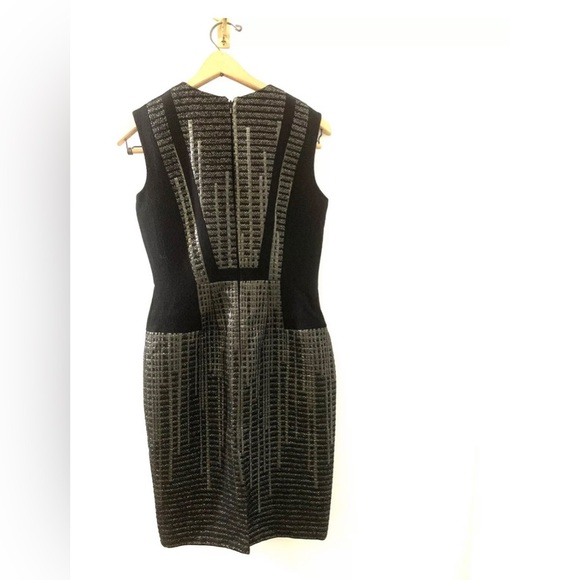 Carmen Marc Valvo Casual Dress black gold shiny sleeveless size 4 - Picture 8 of 10